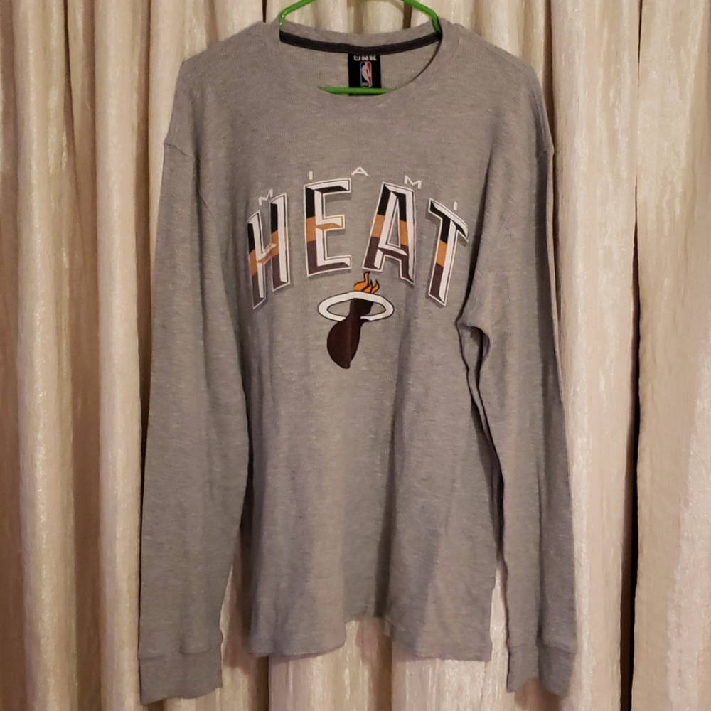 Grey Miami Heat Thermal Long Sleeve T